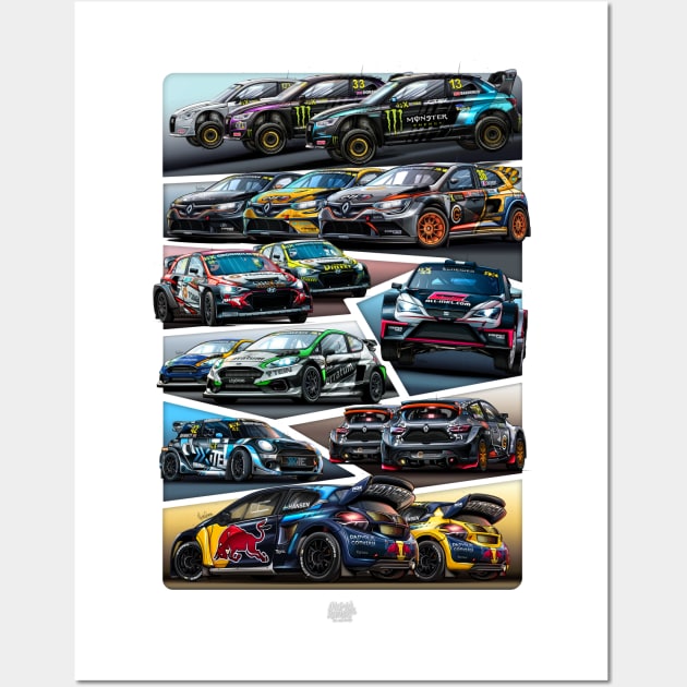 FIA World Rallycross 2019 - Digital drawing Wall Art by Mario Ramos Rally Art